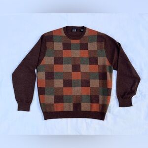 Jos. A. Bank Men's Merino Wool Crewneck Sweater - Brown, Green, Orange